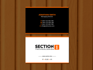 Business Card Design by Creations Box 2015 for Section 1 Technologies | Design: #23818941