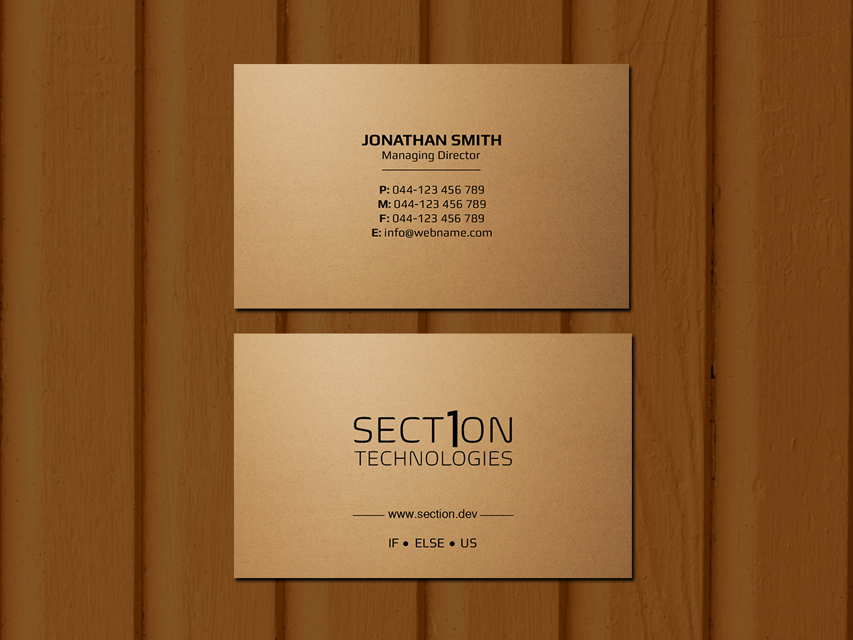 Business Card Design by Creations Box 2015 for Section 1 Technologies | Design #23818943