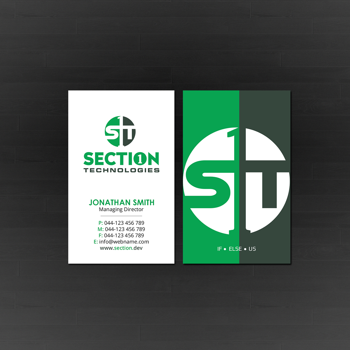 Business Card Design by Creations Box 2015 for Section 1 Technologies | Design #23818949