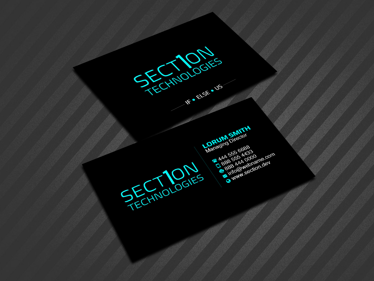 Business Card Design by Creations Box 2015 for Section 1 Technologies | Design #23822675