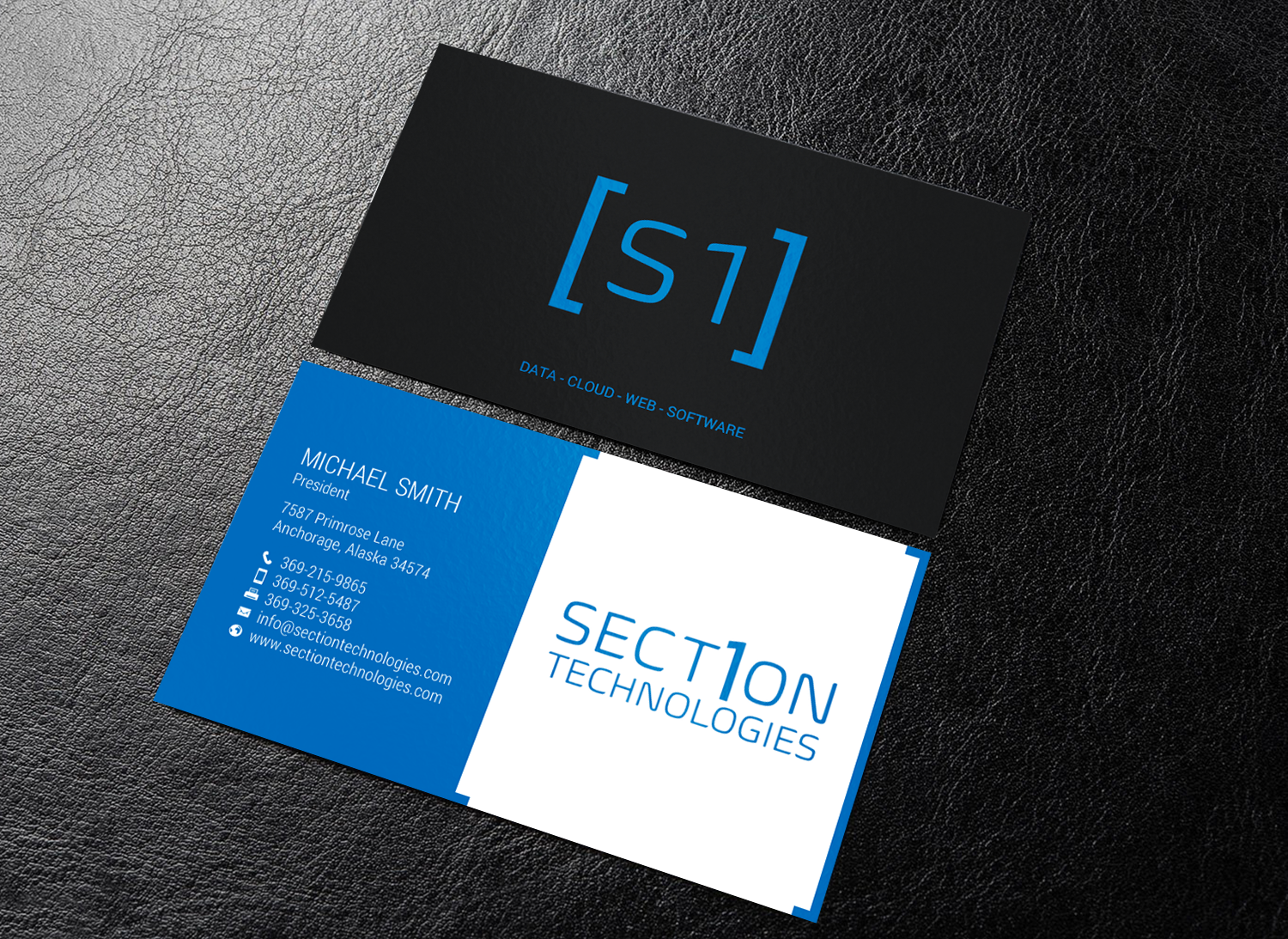 Business Card Design by chandrayaan.creative for Section 1 Technologies | Design #23827015