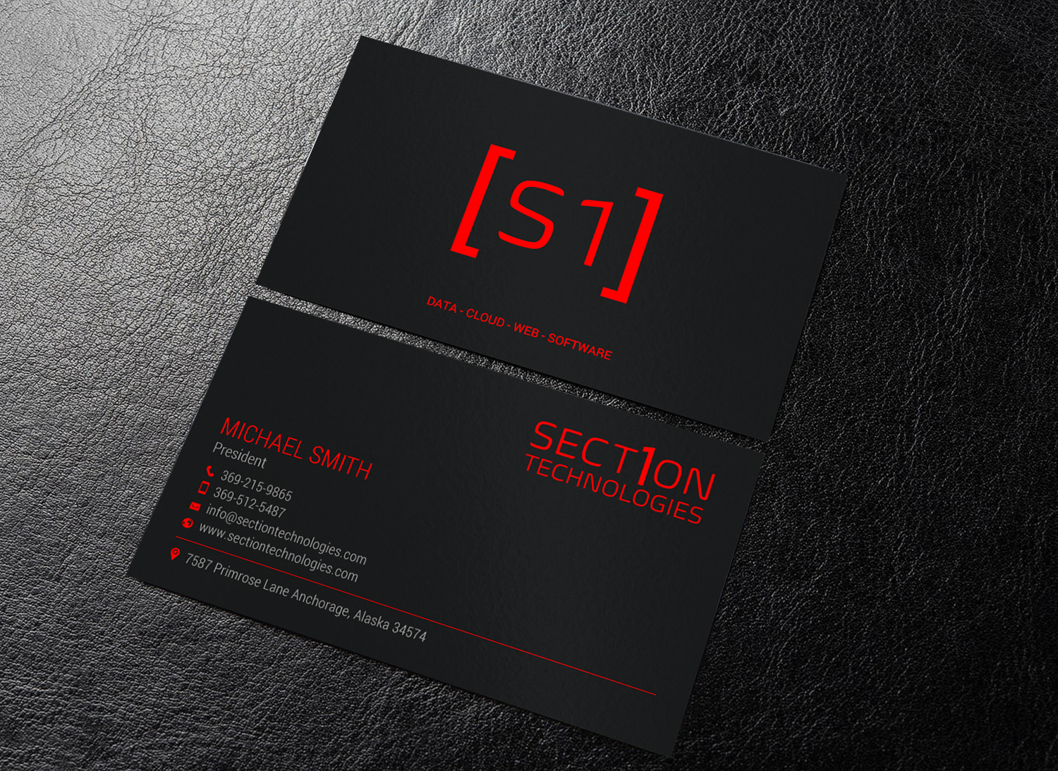 Business Card Design by chandrayaan.creative for Section 1 Technologies | Design #23827016