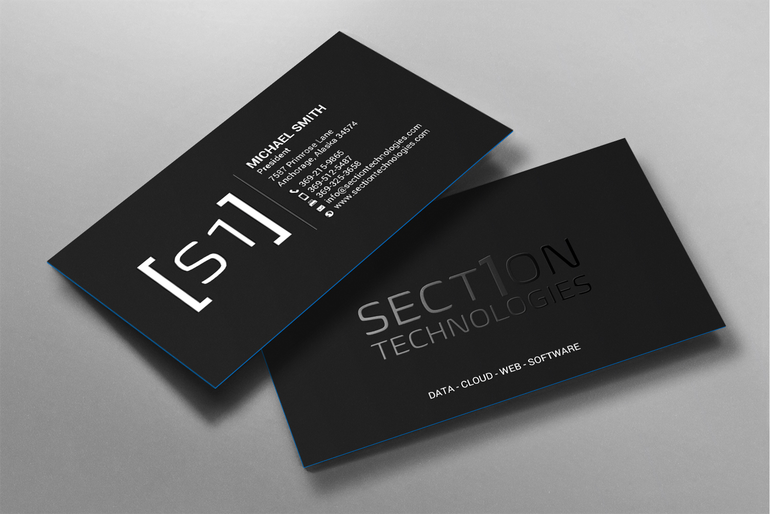 Business Card Design by chandrayaan.creative for Section 1 Technologies | Design #23827020