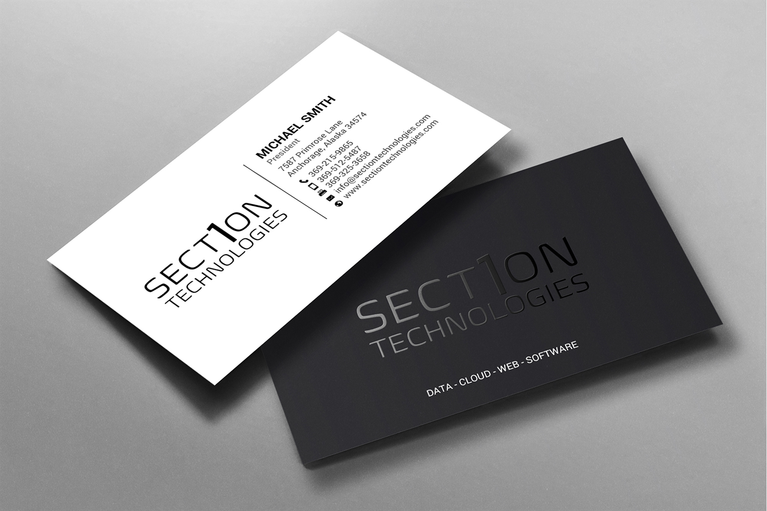 Business Card Design by chandrayaan.creative for Section 1 Technologies | Design #23827038