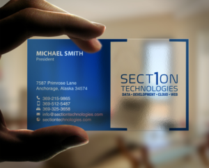 Design de Carte de Visite par chandrayaan.creative pour Section 1 Technologies | Design : #23852073