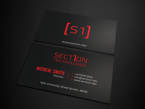 Business Card Design by Tripti Ranjan Gain for Section 1 Technologies | Design: #23819109