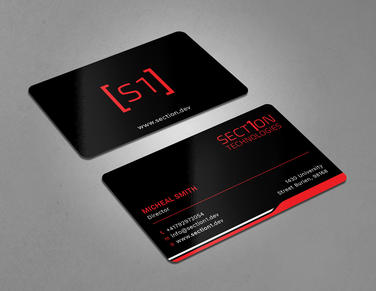 Design de Carte de Visite par Tripti Ranjan Gain pour Section 1 Technologies | Design #23819116