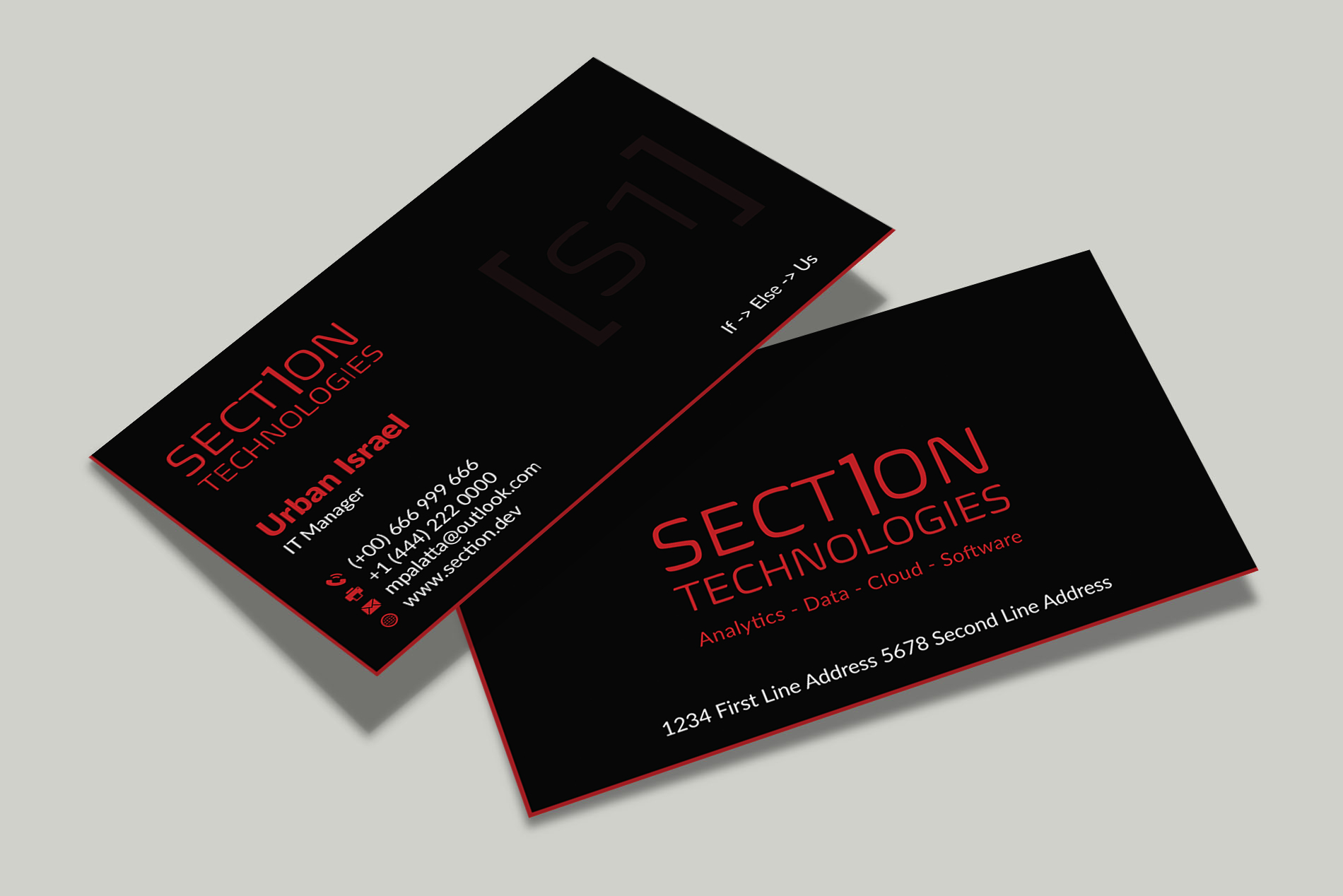 Business Card Design by Musa. A for Section 1 Technologies | Design #23819677