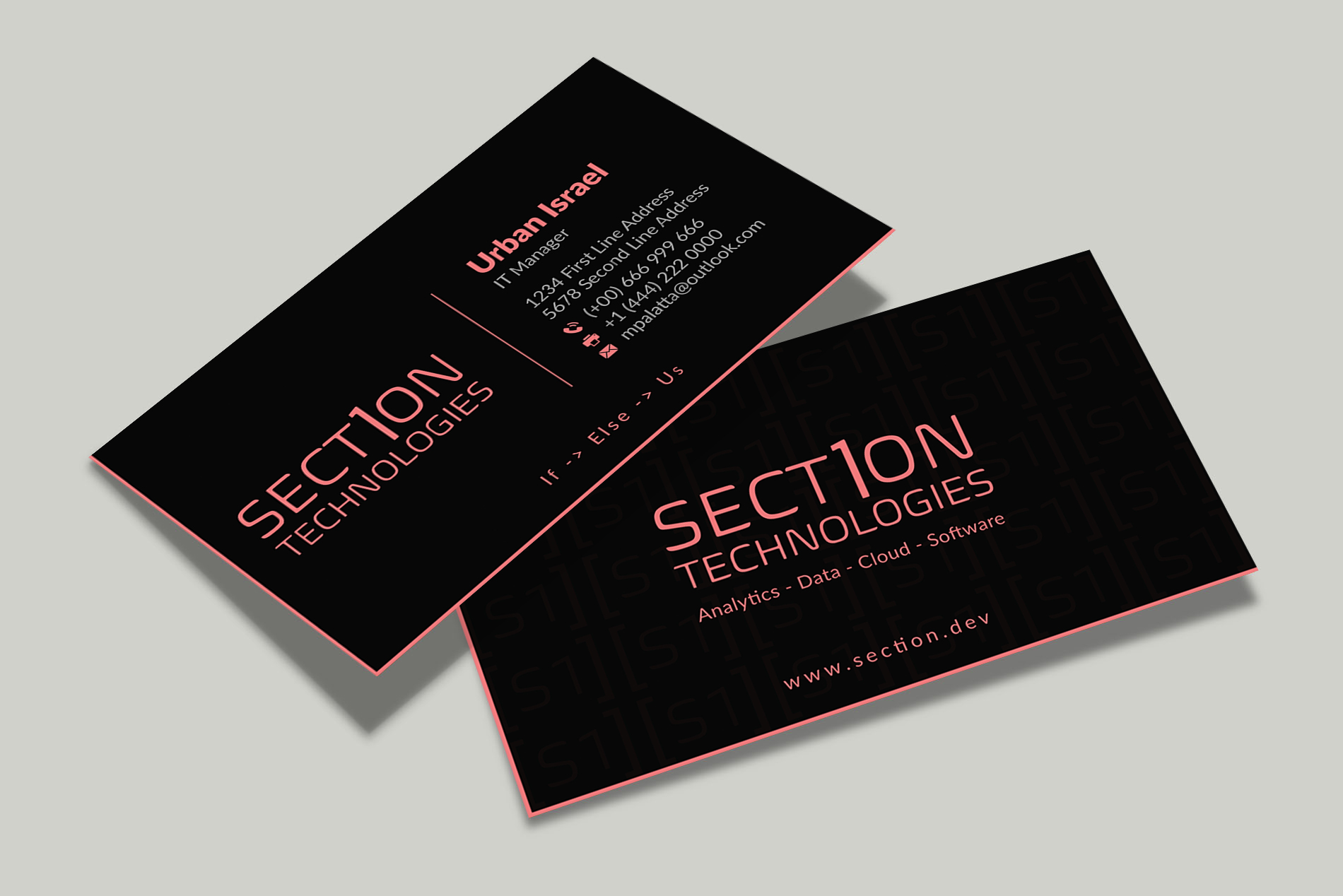 Business Card Design by Musa. A for Section 1 Technologies | Design #23819679