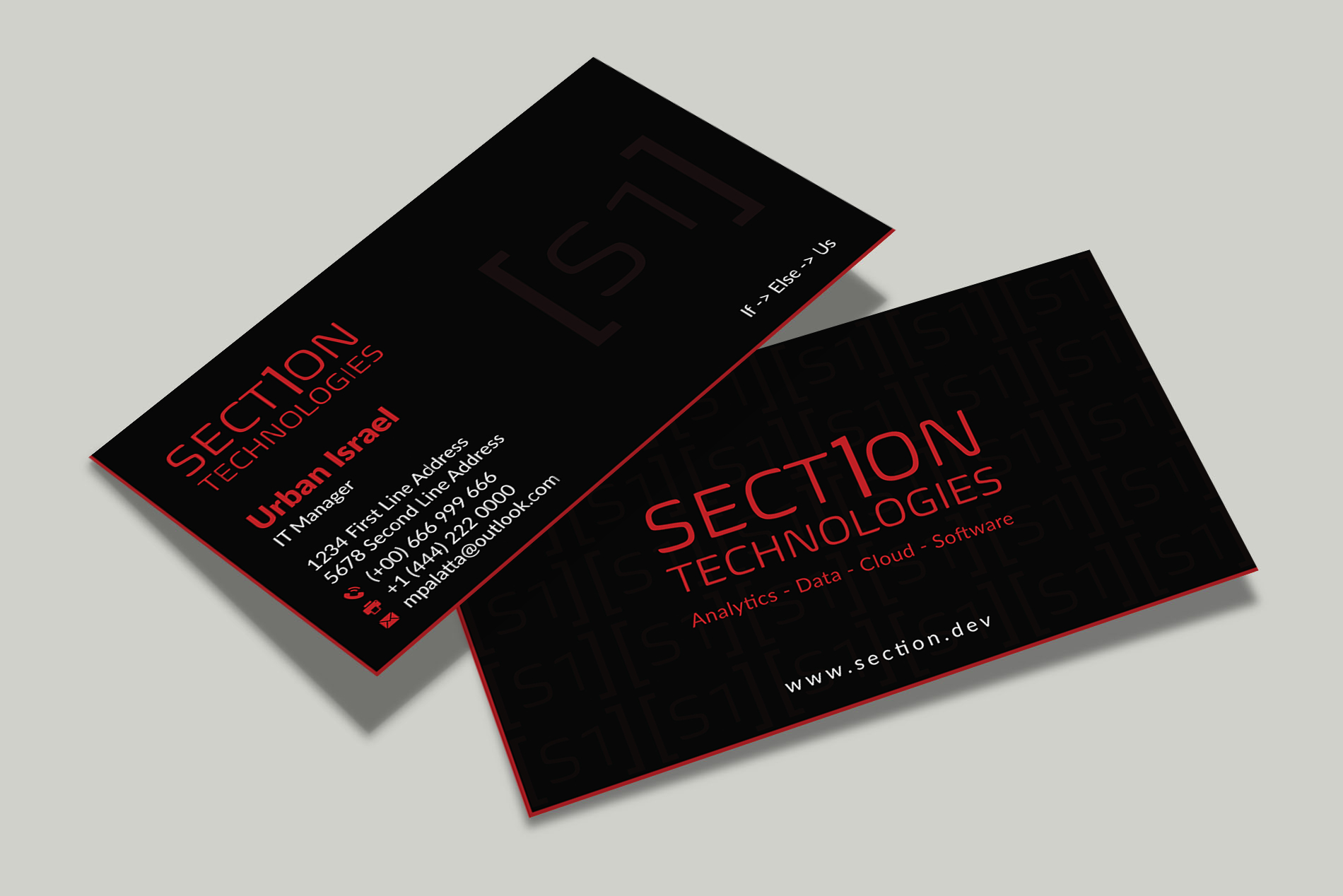Business Card Design by Musa. A for Section 1 Technologies | Design #23819680