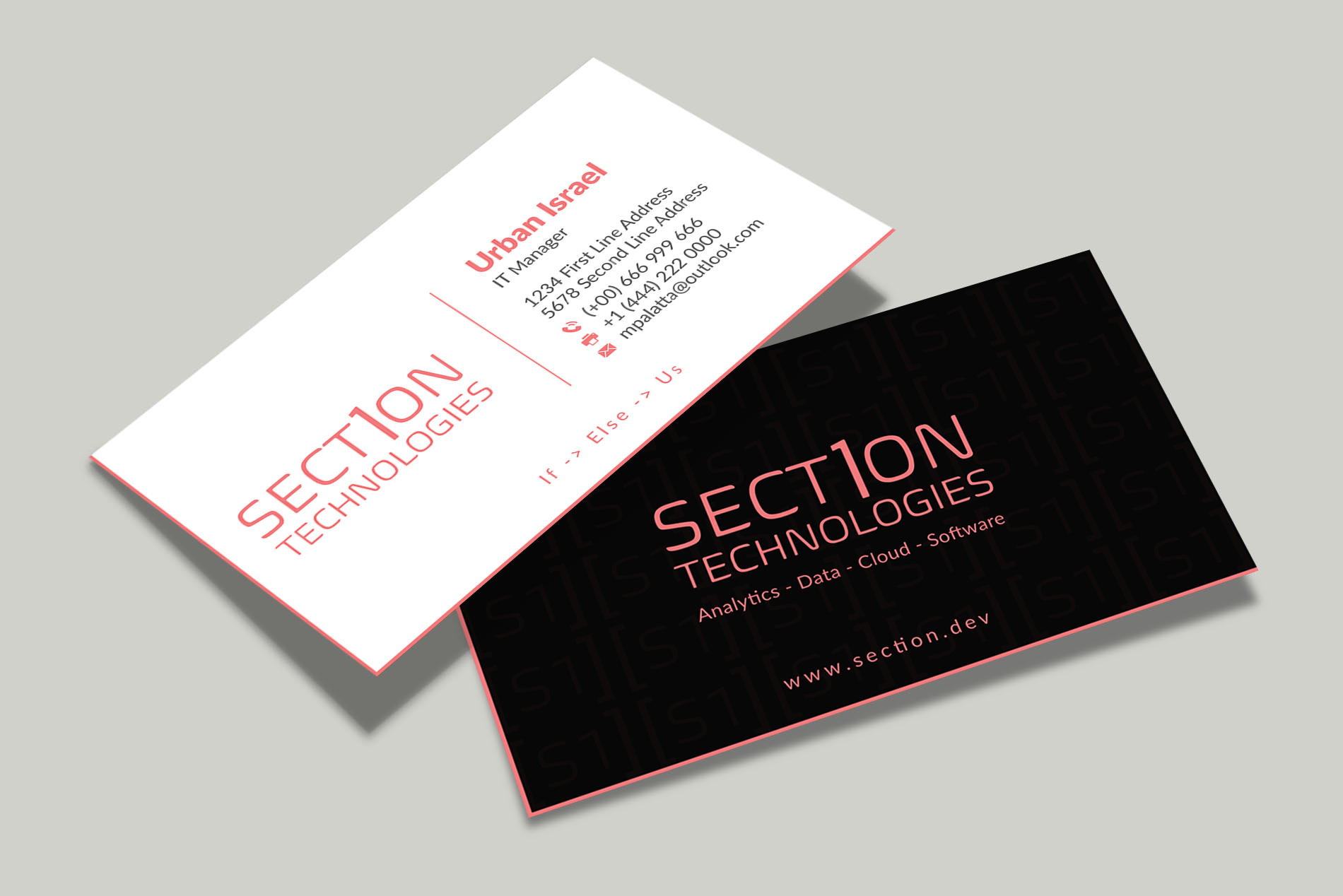 Business Card Design by Musa. A for Section 1 Technologies | Design #23819681