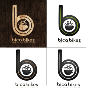 Bica Bikes (tag line underneath is optional - cafe rentals tours service) | Diseño de Logo por A10