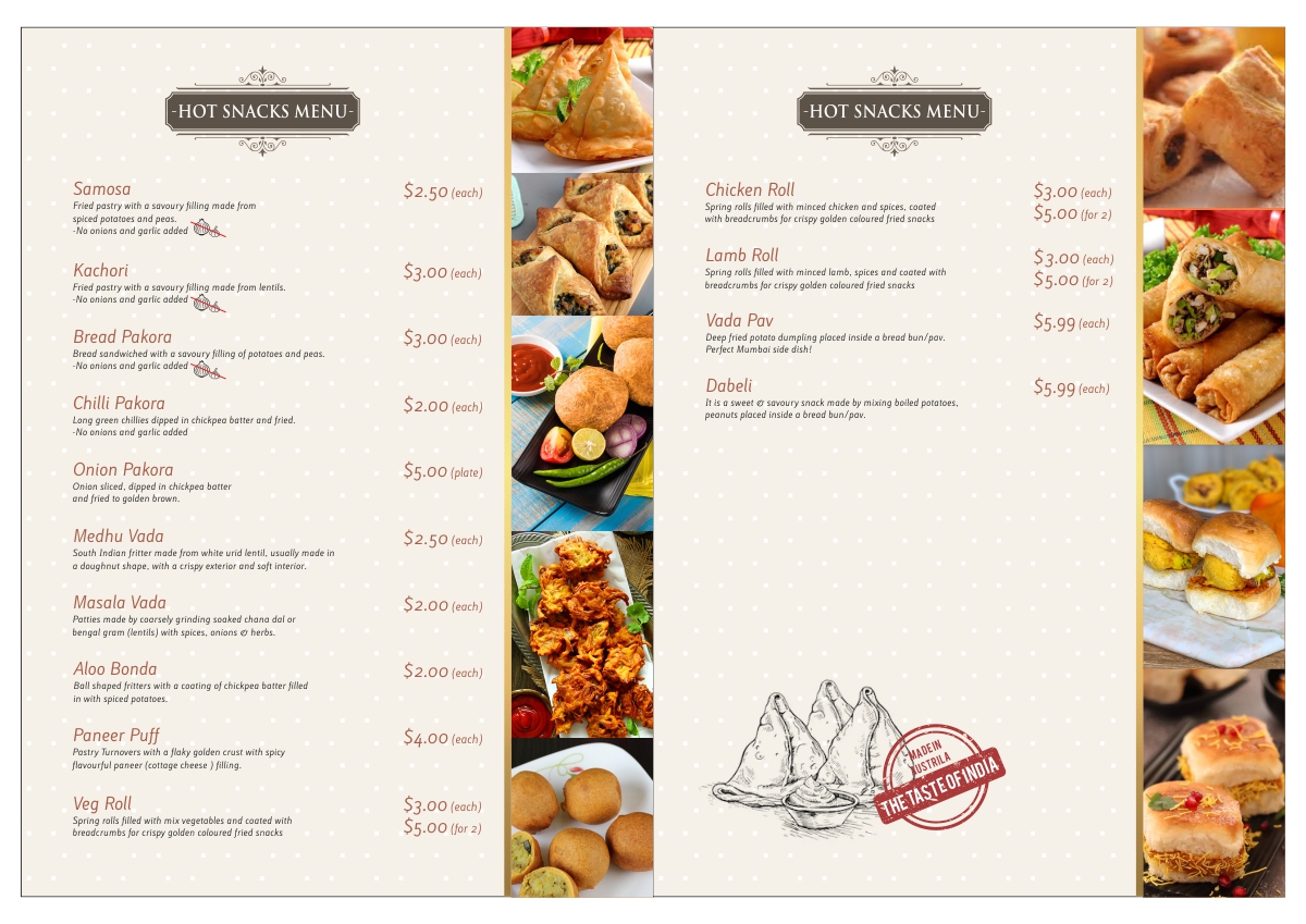 Menü-Design von Savitra für dieses Projekt | Design #23885649