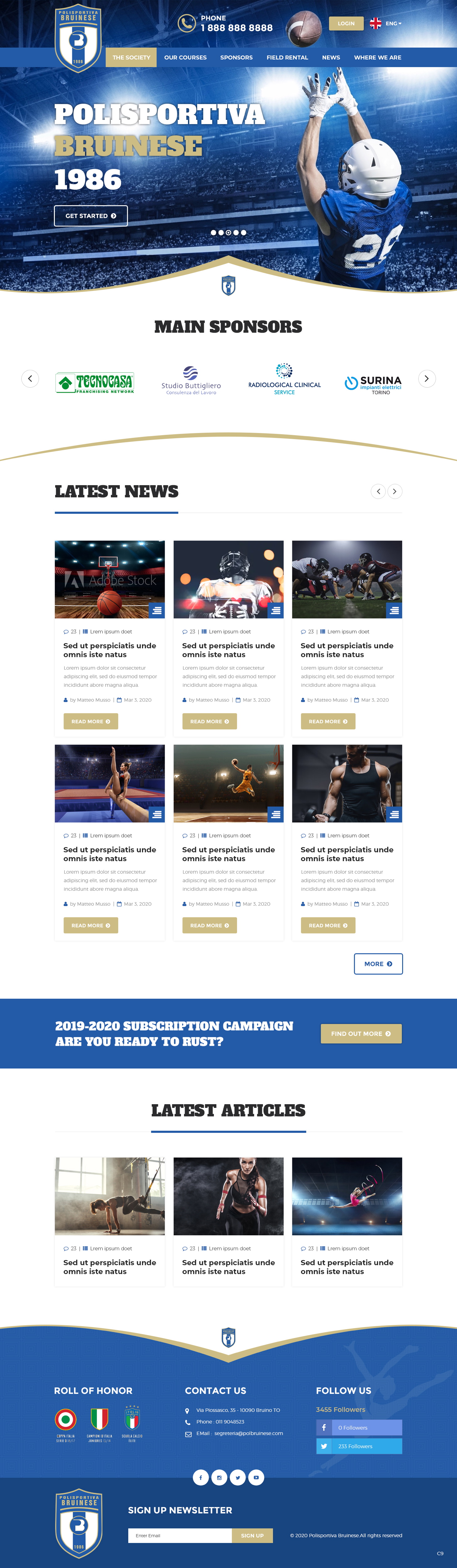 Diseño Wordpress por pb para POLISPORTIVA BRUINESE | Diseño #23864331