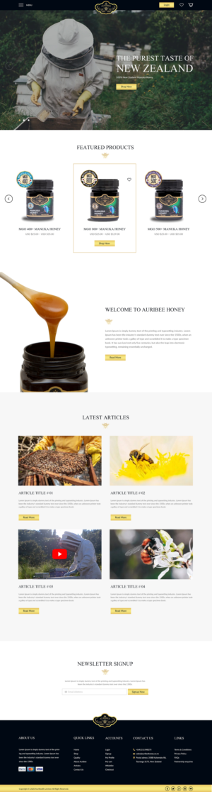 Web design for a honey company | Diseño Web por bdesigner9