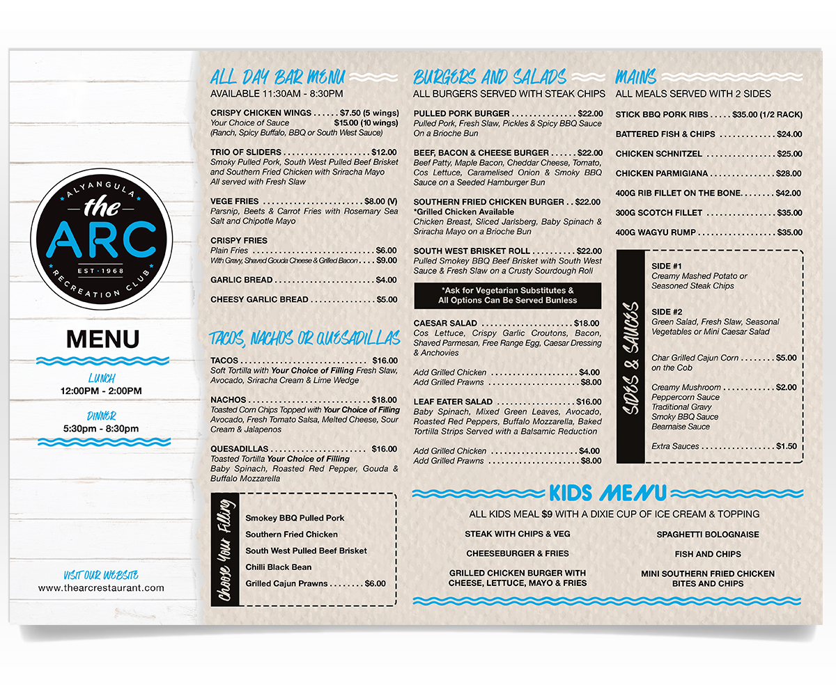 Menu Design by Luniere Designs for this project | Design #23882435