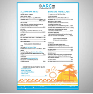 The ARC Groote Eylandt - Menu 2020 | Menu Design by 75-R-P-Z