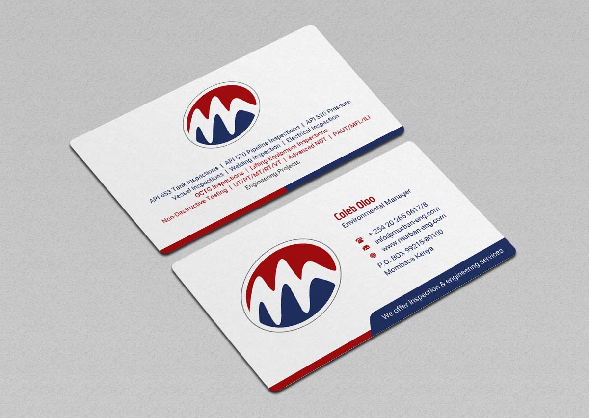 Business Card Design by INDIAN_Ashok for Murban Engineering | Design #23827437
