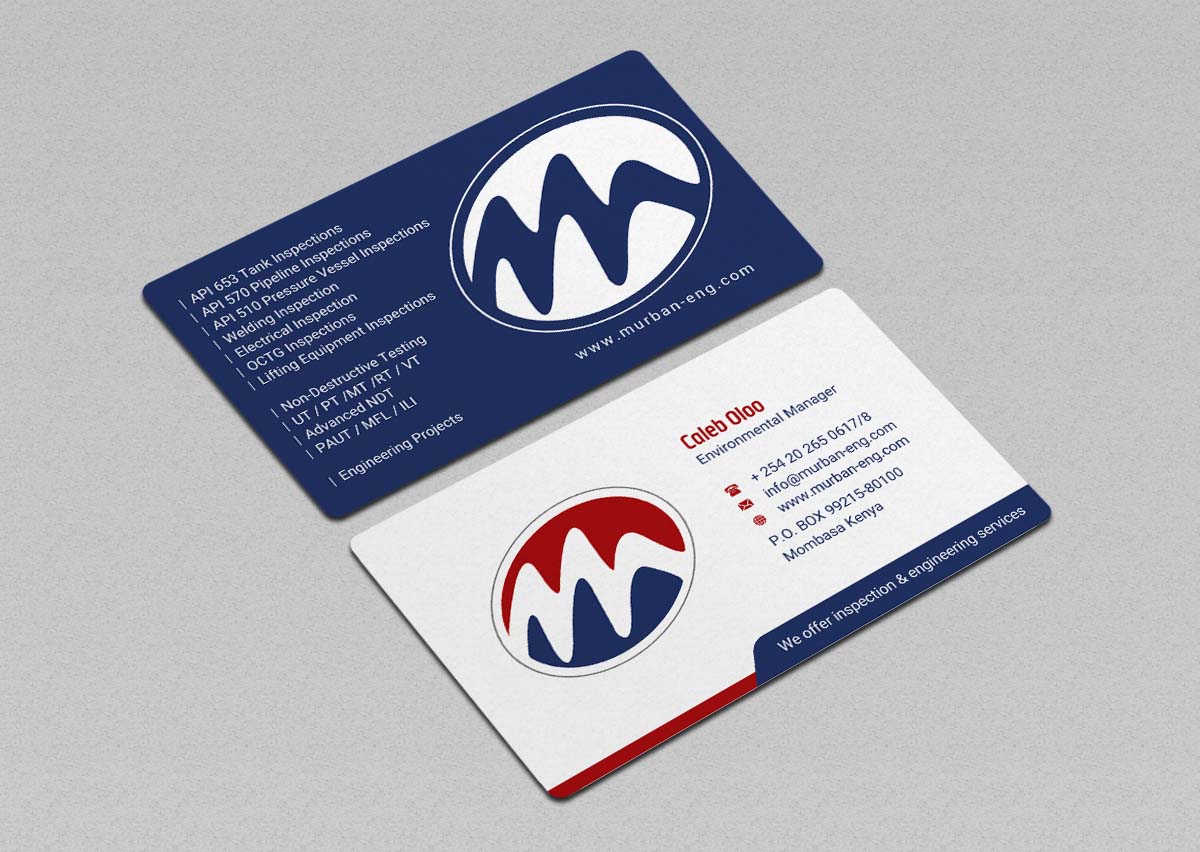 Business Card Design by INDIAN_Ashok for Murban Engineering | Design #23827453