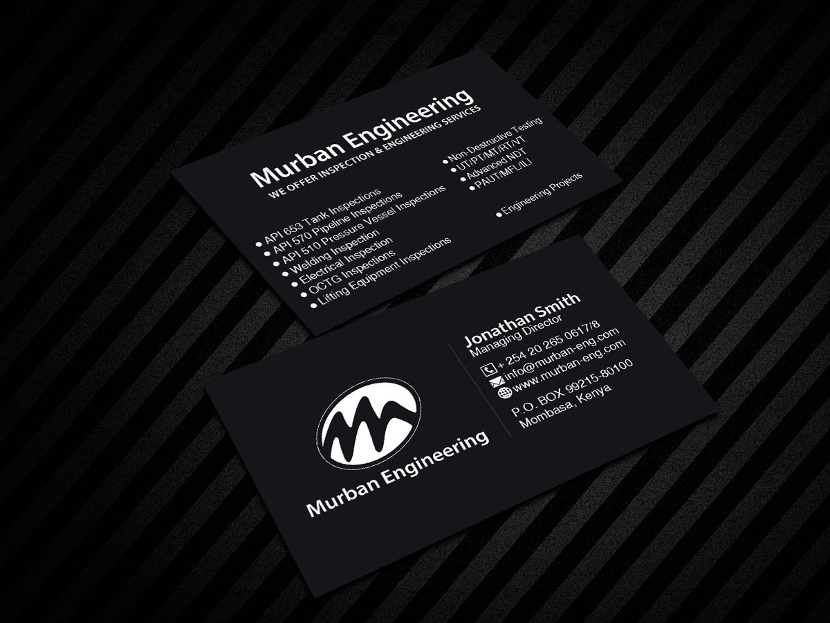 Business Card Design by Creations Box 2015 for Murban Engineering | Design #23831238