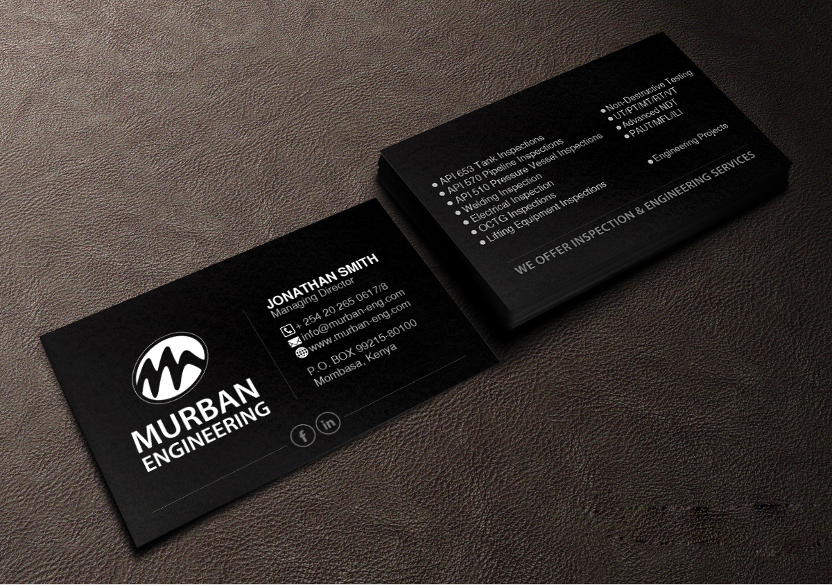 Business Card Design by Creations Box 2015 for Murban Engineering | Design #23831342