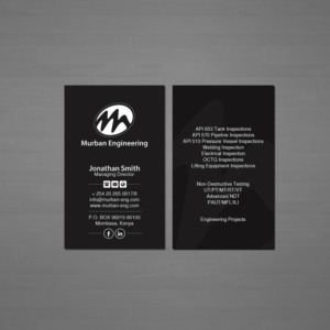 Business Card Design by Creations Box 2015 for Murban Engineering | Design: #23833877