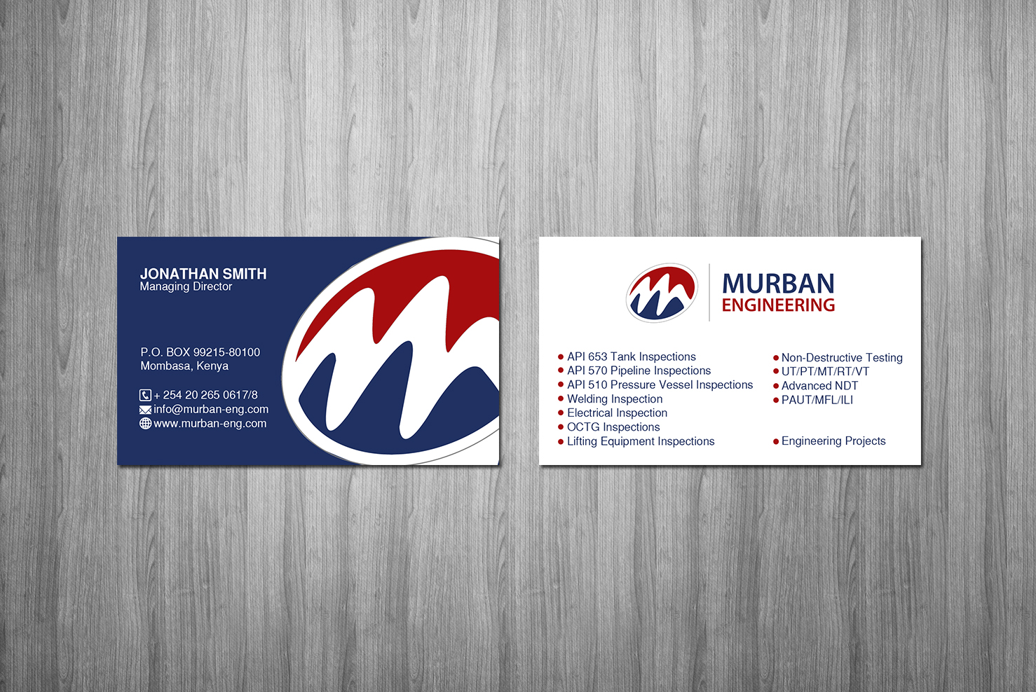 Business Card Design by Creations Box 2015 for Murban Engineering | Design #23833886