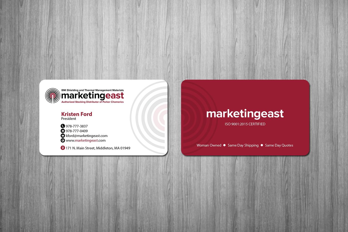 Visitenkarten-Design von Creations Box 2015 für Marketing East | Design #23838243