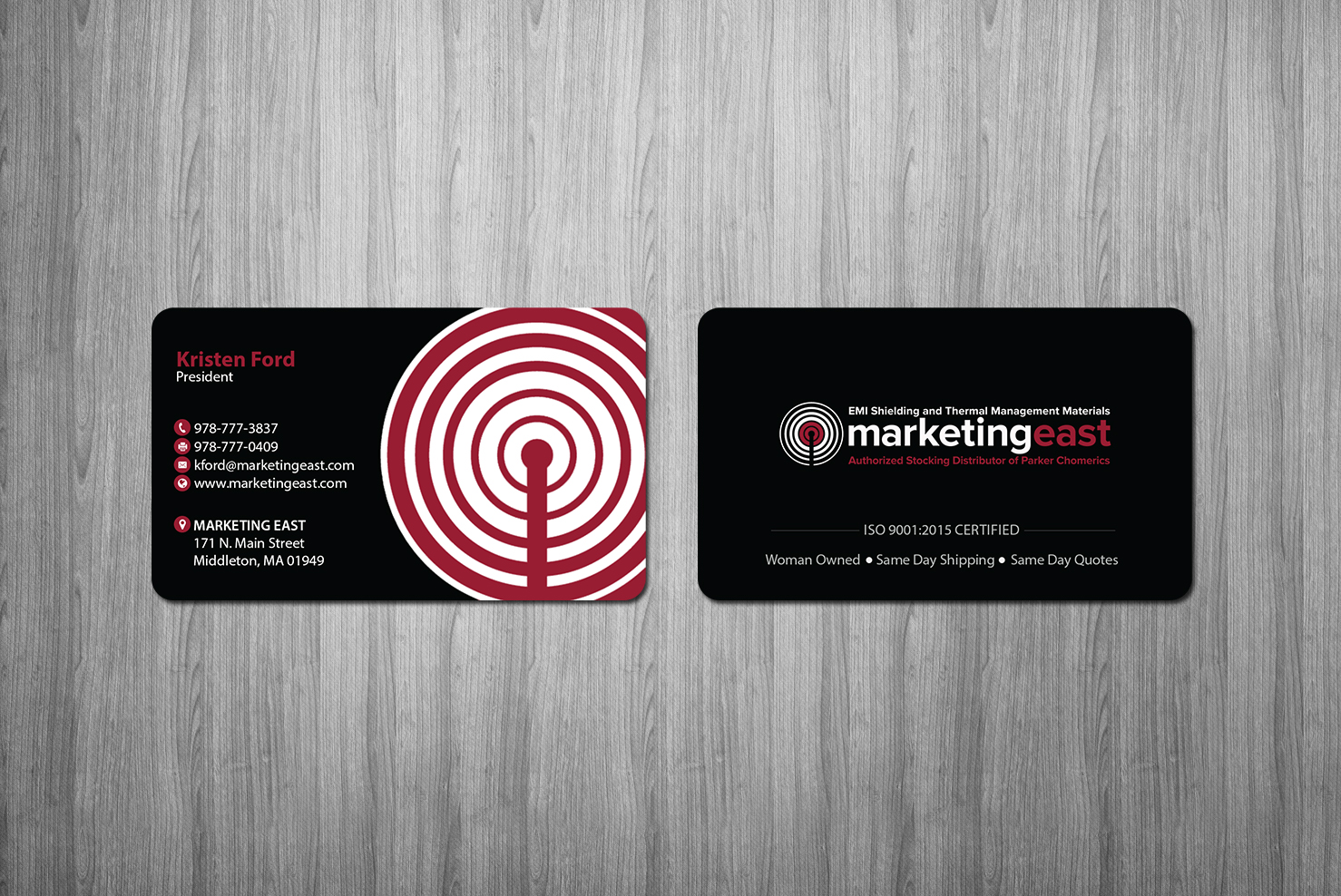 Visitenkarten-Design von Creations Box 2015 für Marketing East | Design #23839574