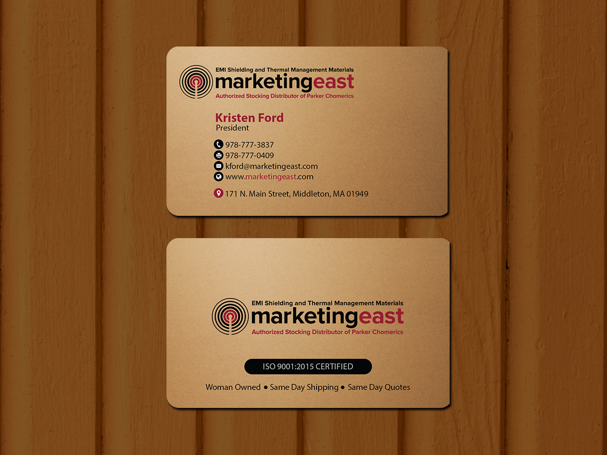 Business Card Design by Creations Box 2015 for Marketing East | Design #23839578