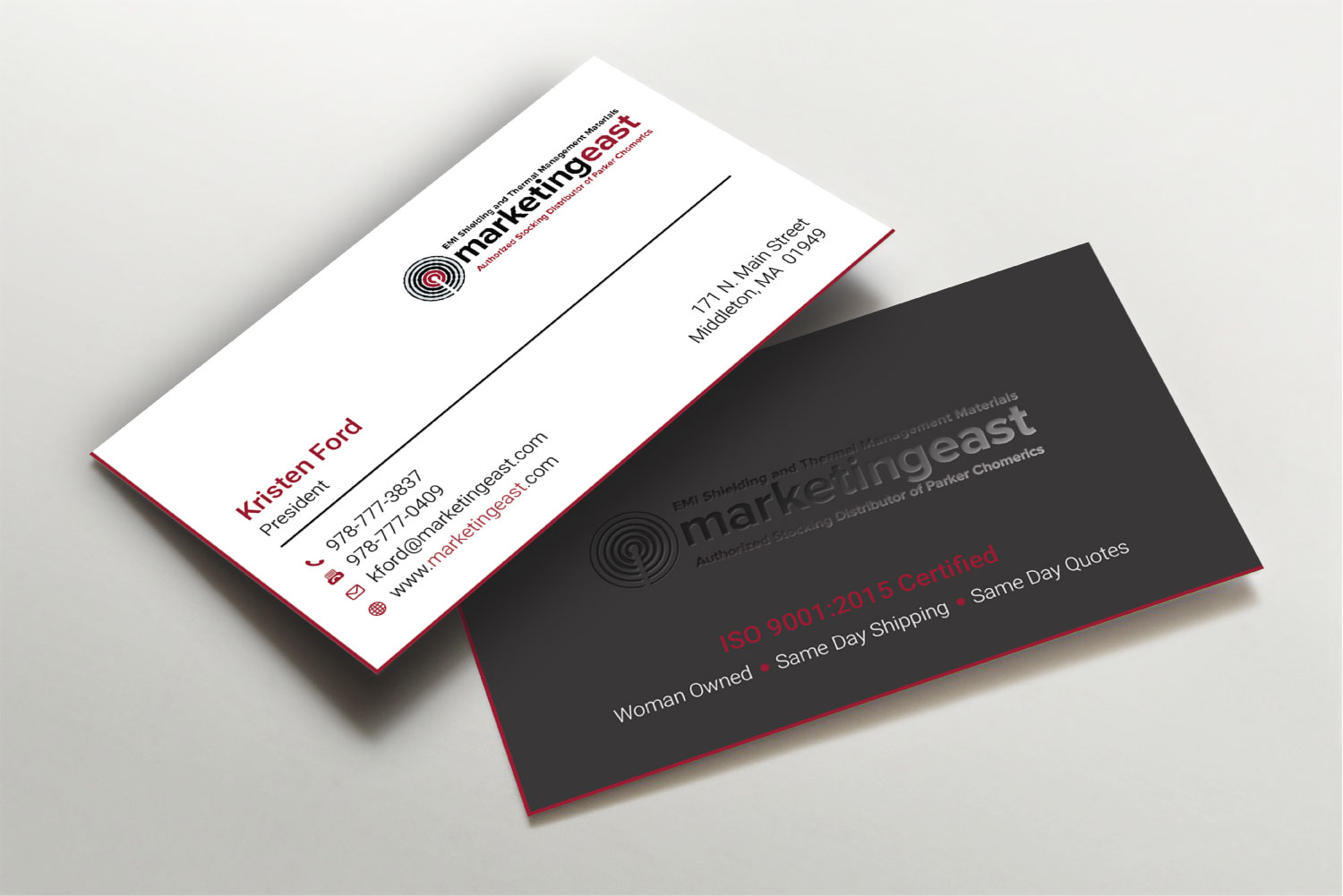 Business Card Design by LAXMI DESIGNHUB for Marketing East | Design #23836247