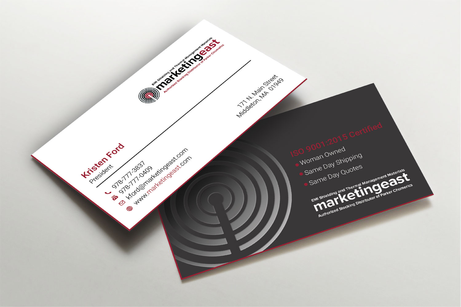 Business Card Design by LAXMI DESIGNHUB for Marketing East | Design #23836248