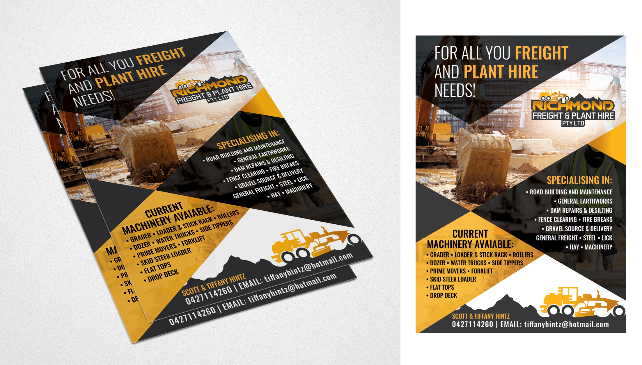 Flyer Design by Impressive Solutions for Richmond Freight & Plant Hire Pty Ltd  | Design #23837628