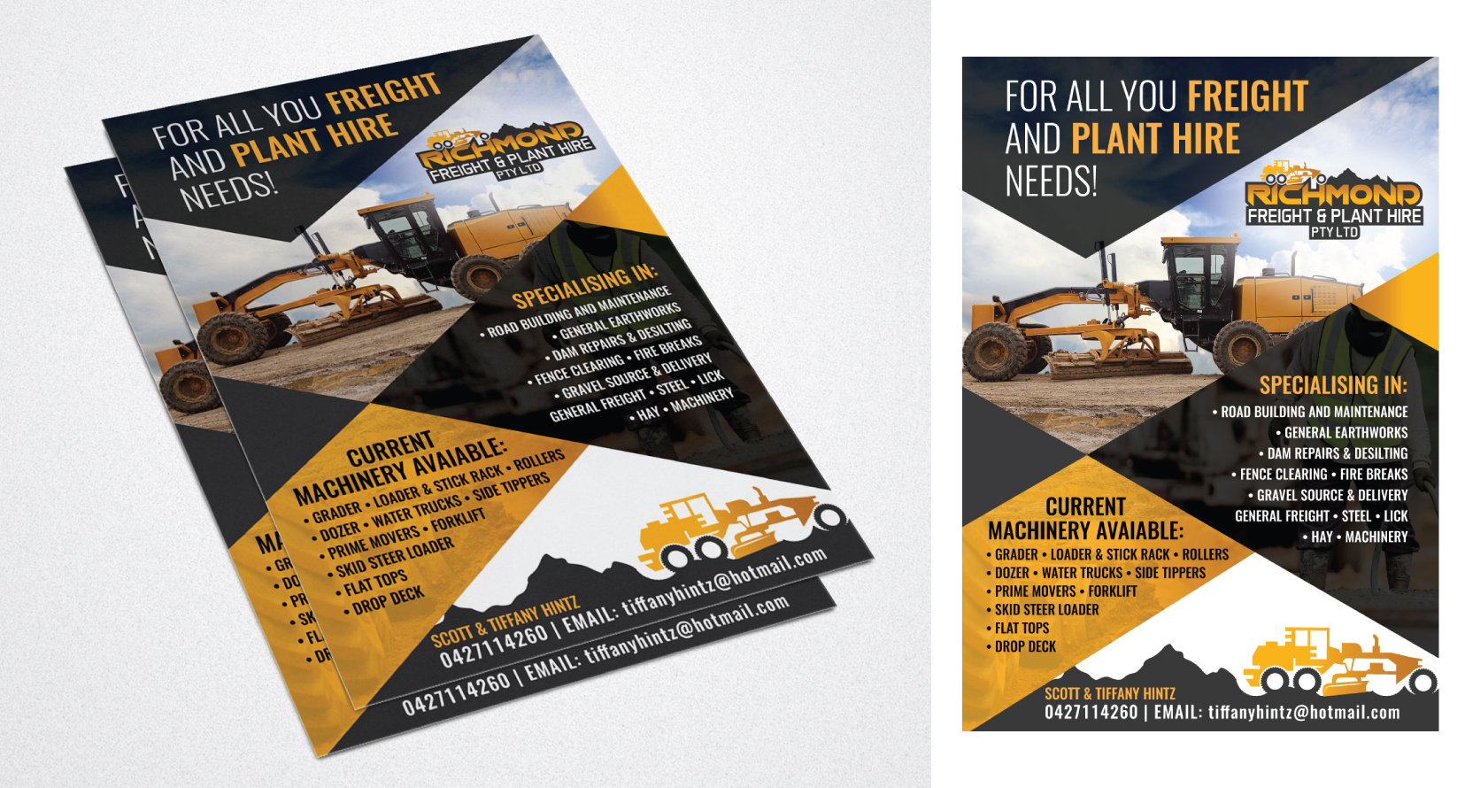 Flyer Design by Impressive Solutions for Richmond Freight & Plant Hire Pty Ltd  | Design #23852038