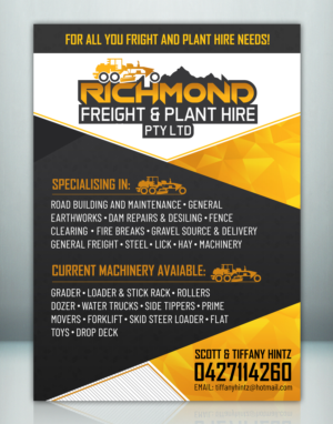RICHMOND FREIGHT & PLANT HIRE NEEDS A FLYER  | Flyer Design by SAI DESIGNS