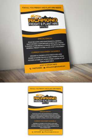 Flyer Design by graphic.ghy for Richmond Freight & Plant Hire Pty Ltd  | Design: #23848215
