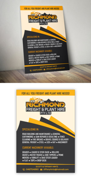 Flyer Design by graphic.ghy for Richmond Freight & Plant Hire Pty Ltd  | Design: #23854993