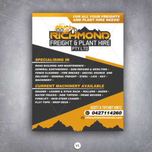 Flyer Design by DA. for Richmond Freight & Plant Hire Pty Ltd  | Design: #23833109