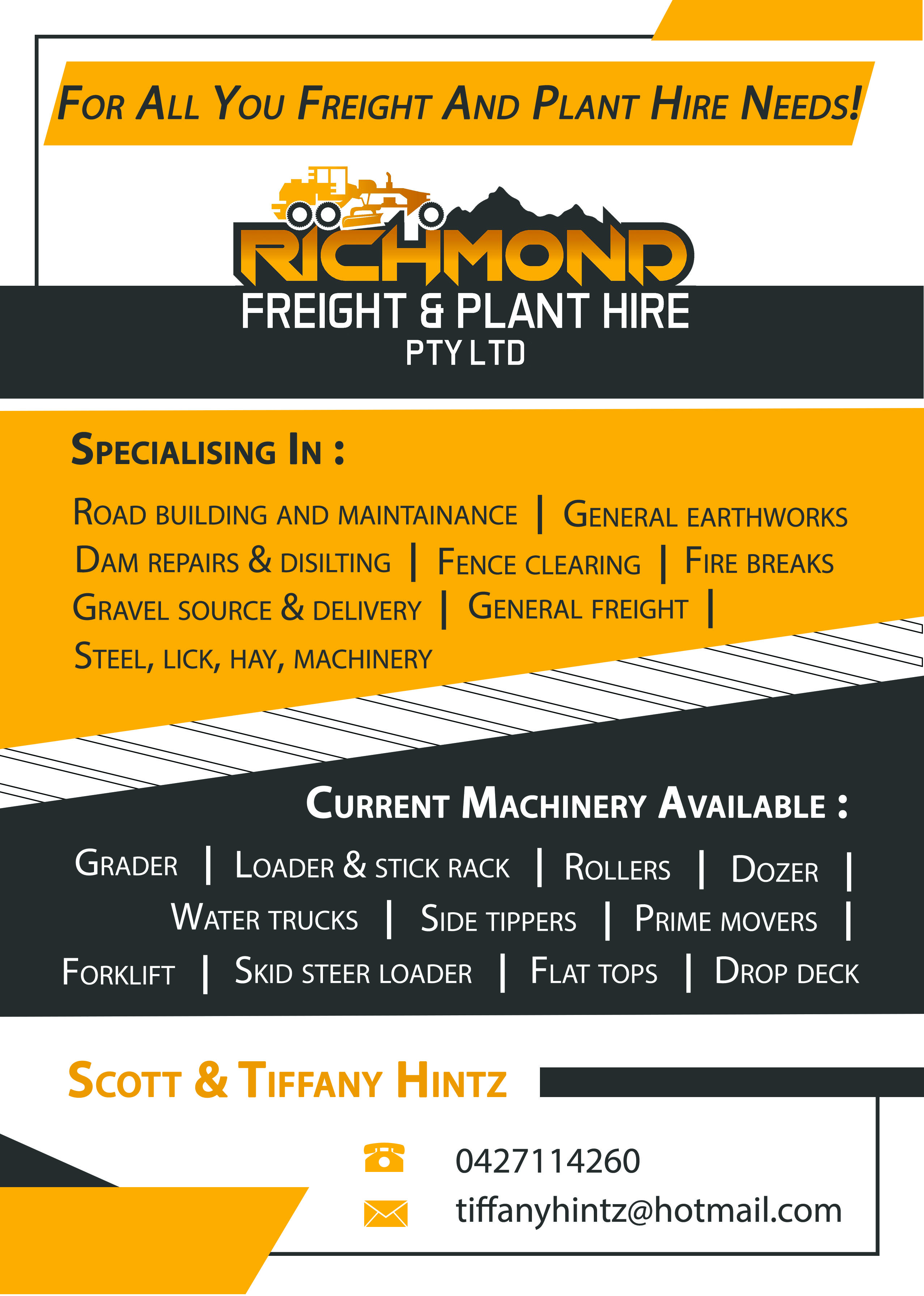 Flyer Design by Bidita Saha for Richmond Freight & Plant Hire Pty Ltd  | Design #23850740