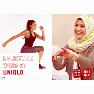 Static Advertisement for Fashion Brand UNIQLO that links with the OLYMPICS and sustainability.