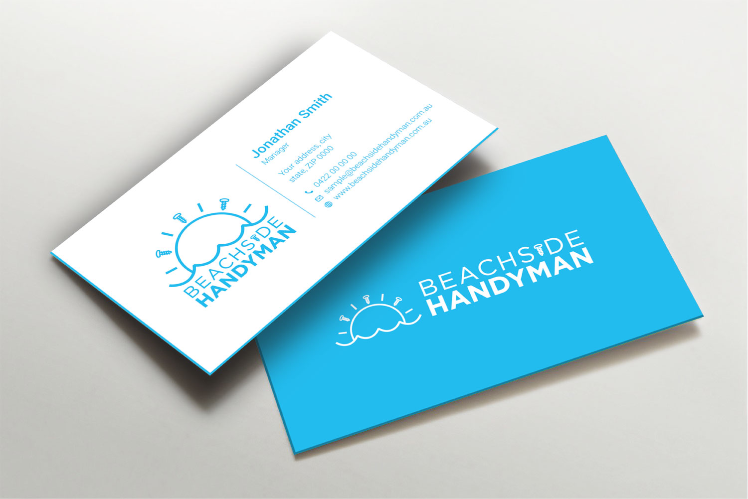 Business Card Design by LAXMI DESIGNHUB for Beachside Handyman | Design #23835850