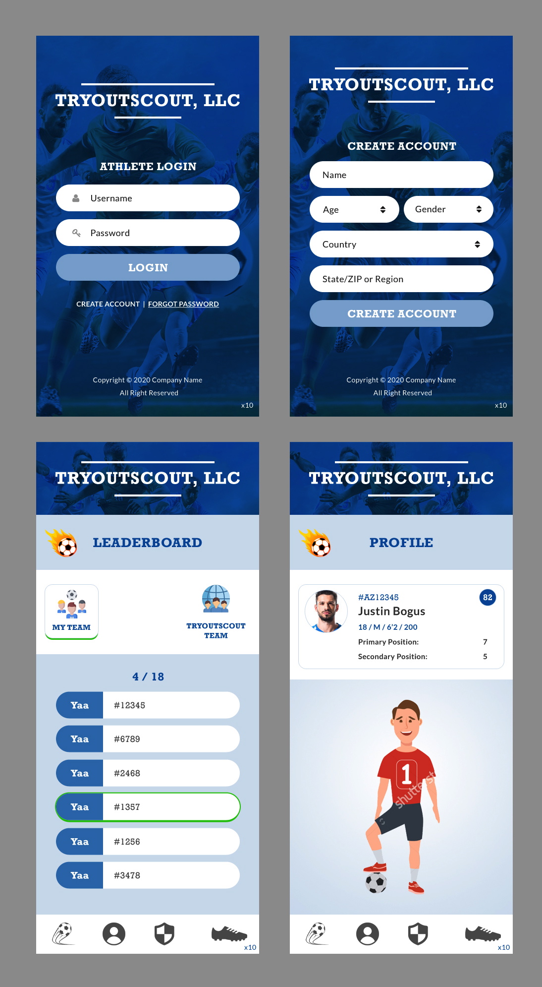 Web Design by pb for TRYOUTSCOUT, LLC | Design #23864406