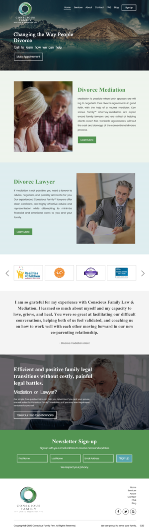 Squarespace Design by pb for Conscious Family Law & Mediation | Design: #23864278