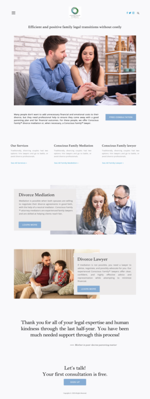 Squarespace Design by pb for Conscious Family Law & Mediation | Design: #23864286