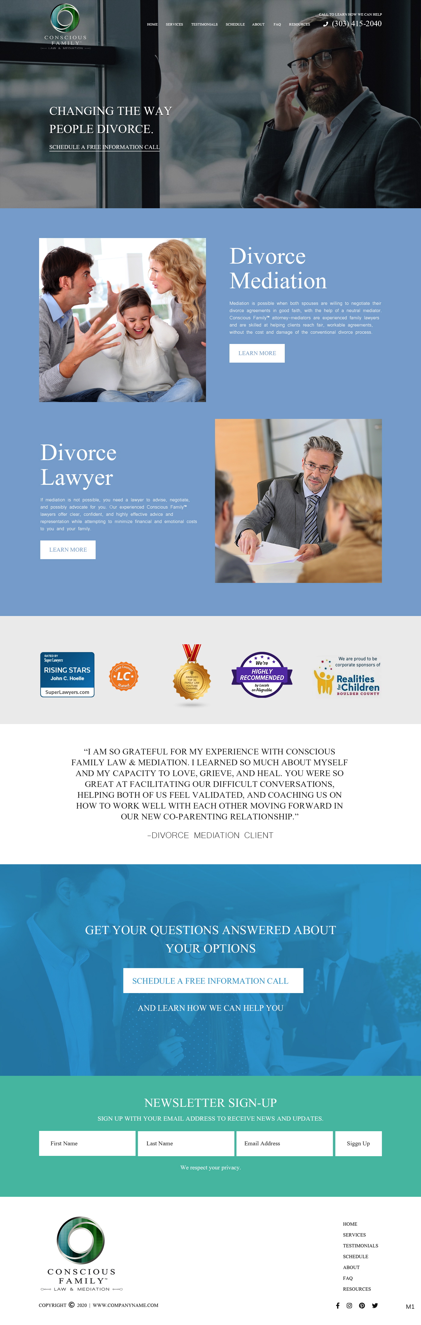 Squarespace Design by pb for Conscious Family Law & Mediation | Design #23864290