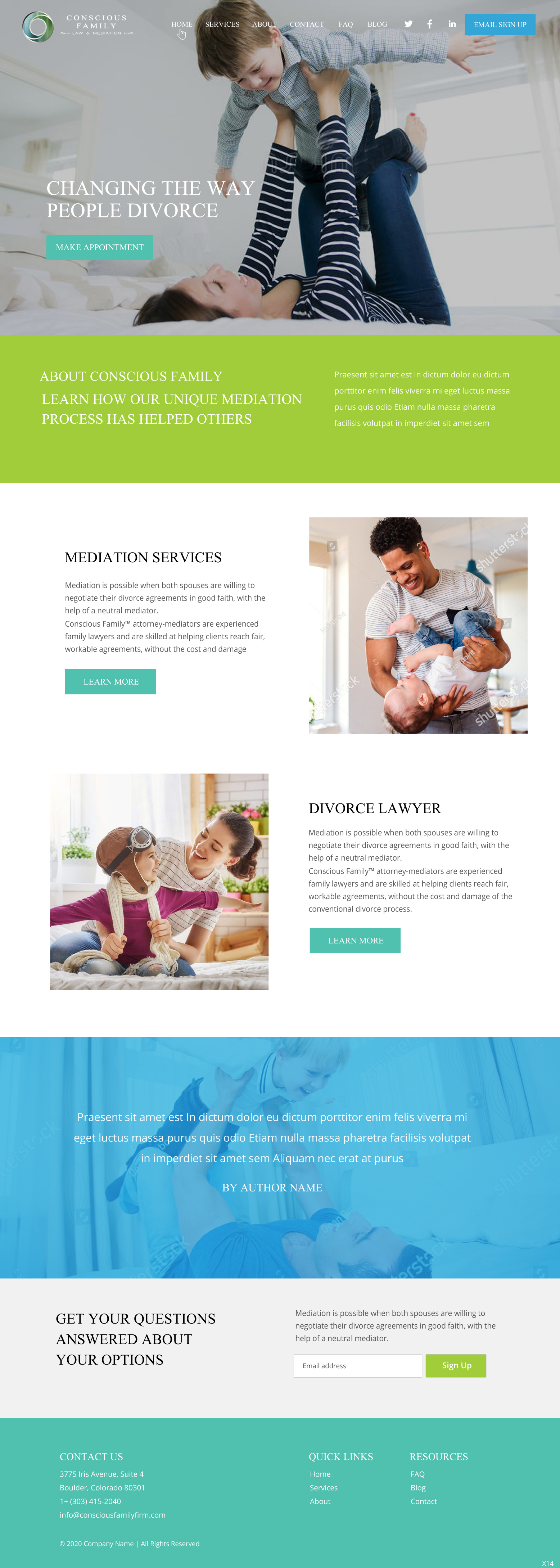 Squarespace Design by pb for Conscious Family Law & Mediation | Design #23942710