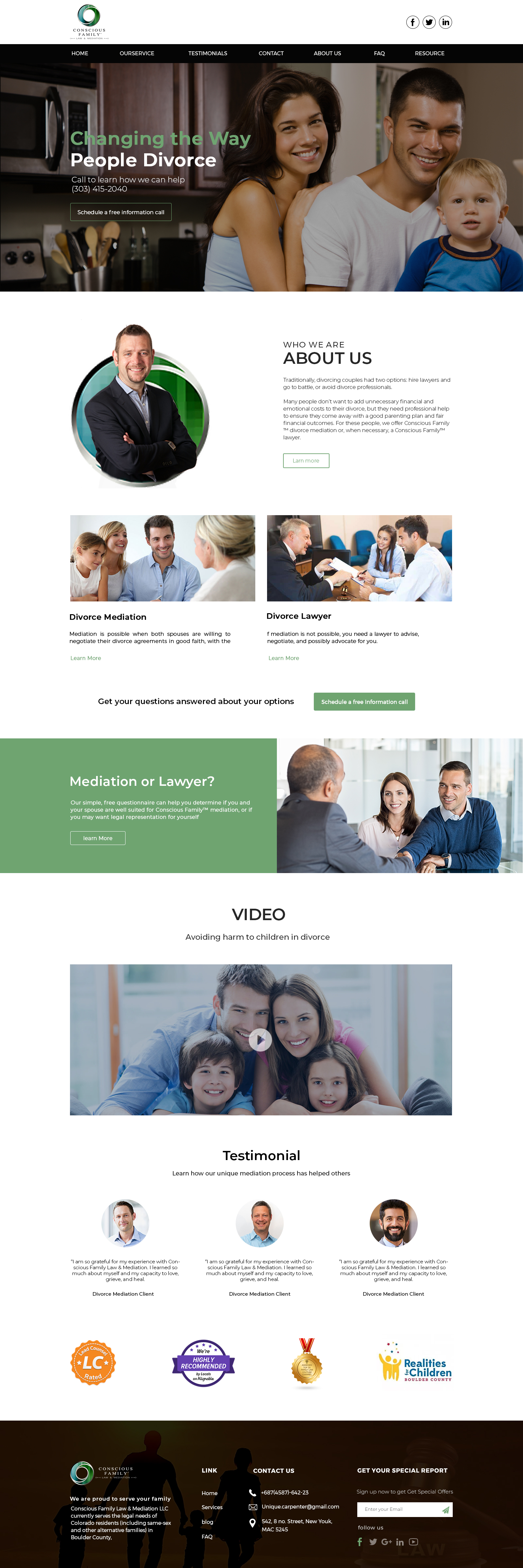 Design Squarespace par ancineha pour Conscious Family Law & Mediation | Design #23930880