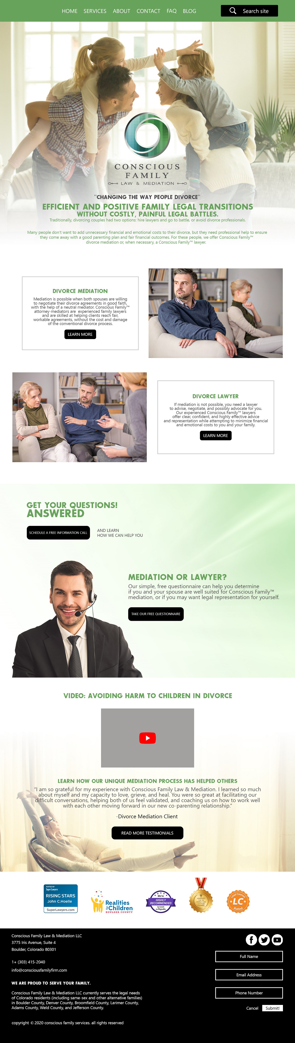 Squarespace Design by Thinkative for Conscious Family Law & Mediation | Design #23931622