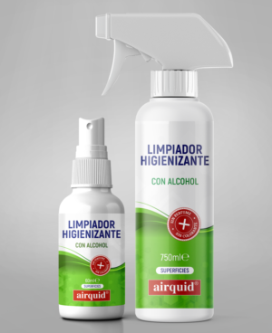AIRQUID needs a label for a Surface Cleaner with Alcohol | Diseño de Etiqueta por SAI DESIGNS