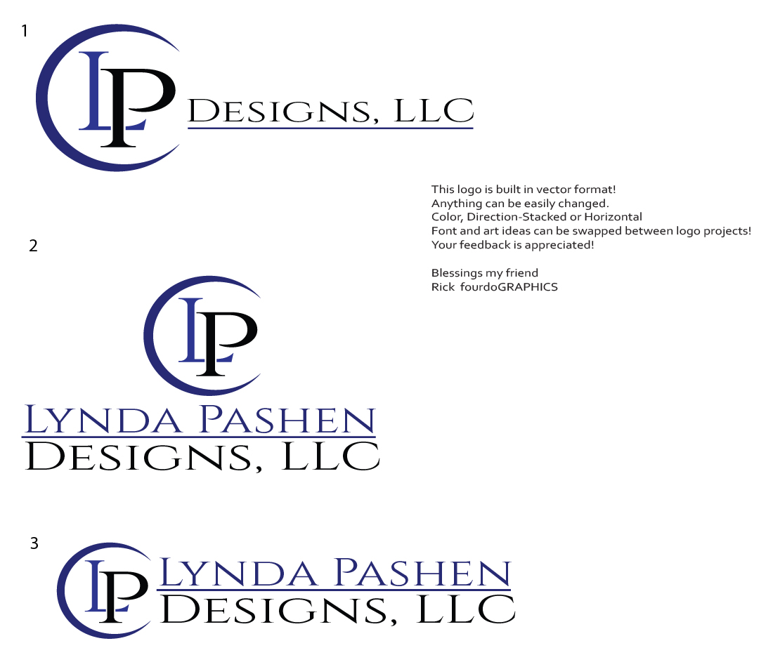 Logo Design by fourdog123 for Lynda Pashen Designs, LLC | Design #23887247